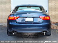 awe tuning 08-12 audi b8 s5 4.2l track edition exhaust system - diamond black tips 3020-43014