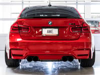 awe tuning 15-20 bmw f8x m3/m4 switchpath catback exhaust - diamond black tips 3025-43074
