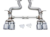 awe tuning 15-20 bmw f8x m3/m4 track edition catback exhaust - chrome silver tips 3020-42082