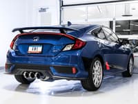 awe tuning 17-20 honda civic si track edition exhaust w/front pipe & triple chrome silver tips 3020-52008