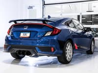 awe tuning 17-20 honda civic si track edition exhaust w/front pipe & triple diamond black tips 3020-53010