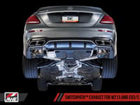 awe tuning 18-20 mercedes-benz w213 amg e63/s sedan/wagon switchpath exhaust system - for non-dpe cars 3025-31046