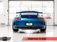 awe tuning 10-19 porsche 991 gt3 / rs switchpath exhaust - chrome silver tips 3025-32016
