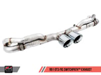 awe tuning 10-19 porsche 991 gt3 / rs switchpath exhaust - diamond black tips 3025-33016