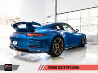 awe tuning 10-19 porsche 991 gt3 / rs switchpath exhaust - chrome silver tips 3025-32016