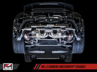 awe tuning 17-19 porsche 911 (991.2) carrera / s switchpath exhaust for pse cars - chrome silver tips 3025-32018