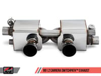 awe tuning 17-19 porsche 911 (991.2) carrera / s switchpath exhaust for pse cars - chrome silver tips 3025-32018