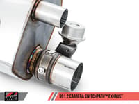 awe tuning 17-19 porsche 911 (991.2) carrera / s switchpath exhaust for pse cars - diamond black tips 3025-33018