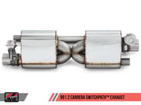 awe tuning 17-19 porsche 911 (991.2) carrera / s switchpath exhaust for pse cars - chrome silver tips 3025-32018