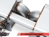 awe tuning 17-19 porsche 911 (991.2) carrera / s switchpath exhaust for pse cars - diamond black tips 3025-33018