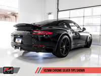awe tuning 17-19 porsche 911 (991.2) carrera / s switchpath exhaust for pse cars - diamond black tips 3025-33018