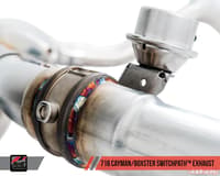 awe tuning 17-21 porsche 718 boxster / cayman switchpath exhaust (pse only) - diamond black tips 3025-33020