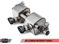 awe tuning 17-19 porsche 911 (991.2) carrera / s switchpath exhaust for pse cars - diamond black tips 3025-33018
