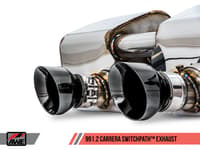 awe tuning 17-19 porsche 911 (991.2) carrera / s switchpath exhaust for pse cars - diamond black tips 3025-33018