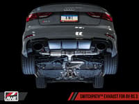 awe tuning 17-20 audi rs3 8v switchpath exhaust w/diamond black rs-style tips 3025-33034