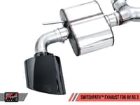 awe tuning 17-20 audi rs3 8v switchpath exhaust w/diamond black rs-style tips 3025-33034