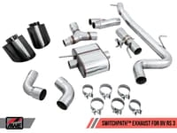 awe tuning 17-20 audi rs3 8v switchpath exhaust w/diamond black rs-style tips 3025-33034