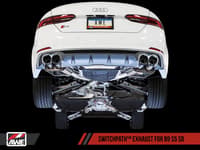 awe 18-22 audi b9 s5 sportback 3.0t switchpath exhaust (res. for perf. catalyst) 102mm chrome silver tips 3025-42060