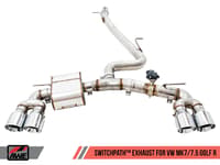 awe tuning 15-17 volkswagen golf r mk7 switchpath exhaust w/diamond black tips 102mm 3025-43068