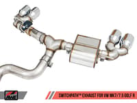 awe tuning 15-17 volkswagen golf r mk7 switchpath exhaust w/diamond black tips 102mm 3025-43068
