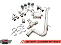awe tuning 15-17 volkswagen golf r mk7 switchpath exhaust w/diamond black tips 102mm 3025-43068