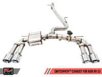 awe tuning 15-20 audi 8v s3 switchpath exhaust w/chrome silver tips 102mm 3025-42068
