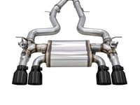awe tuning 15-20 bmw f8x m3/m4 switchpath catback exhaust - diamond black tips 3025-43074