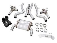 awe tuning 15-20 bmw f8x m3/m4 switchpath catback exhaust - diamond black tips 3025-43074