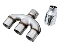 awe tuning 17-20 honda civic si 1.5l turbo dual-to-triple tip conversion kit - chrome silver tip 3810-52018