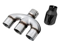 awe tuning 17-20 honda civic si 10th gen 1.5l turbo dual-to-triple tip conversion kit - diamond black tip 3810-53020