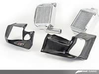 awe tuning audi 2.7t performance intercooler kit - w/carbon fiber shrouds 4510-11040