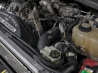 afe 08-10 ford trucks v8-6.4l (td) bladerunner 3 in aluminum hot charge pipe - black 46-20079-b