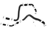 afe 21-22 ford f-150/raptor v6-3.5l (tt) bladerunner 2.5in aluminum hot charge pipe black 46-20518-b