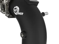 afe 21+ ford f-150 v6-3.5l (tt) bladerunner 3in to 3.5in aluminum cold charge pipe black 46-20519-b