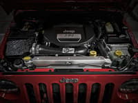 afe bladerunner gt series bar and plate radiator w/ black hoses 12-18 jeep wrangler (jk) v6 3.6l 46-50012-b