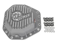 afe power street ser rear diff cover raw w/mach fin 2017-2021 ford diesel trucks v8-6.7l(td) dana m275-14 46-70350