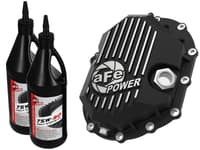 afe power 11-19 gm 2500-3500 aam 9.25 axle front diff cover black machined w/ 2 qts 75w90 oil 46-71051b