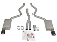 afe machforce xp exhausts cat-back ss-304 exh w/ black tips 15-16 ford mustang ecoboost 2.3l (t) 49-33084-b