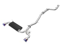 afe power takeda 2020-2022 toyota supra l6-3.0l (t) 3in-2.5in 304 ss cb exhaust blue flame tips 49-36043-l