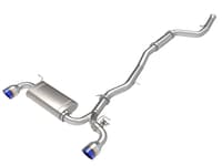 afe power takeda 2021 toyota supra 2.0l (t) 2.5in-3in 304 ss cb exhaust w/ blue tips 49-36050-l