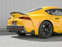 afe power takeda 2021-2022 toyota supra 2.0l (t) 2.5in-3in 304 ss cb exhaust w/ polished tips 49-36050-p