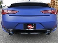 afe power takeda 2.5in 304 ss cb exhaust w/ blue flame tips 17-22 infiniti q60 v6-3.0l (tt) 49-36134nm-l