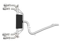 afe power mach force-xp 15-19 volkswagen golf r l4-2.0l(t) 304 ss cat-back exhaust system - polished 49-36430-p