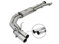 afe power rebel series 3in 409 ss cat back exhaust w/ polished tips 17-20 ford f-150 raptor v6-3.5l 49-43091-p