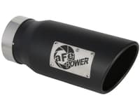 afe power diesel exhaust tip black- 4 in in x 5 out x 12 in long bolt on (right) 49t40501-b12