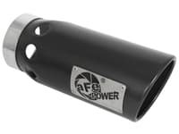 afe power intercooled tip stainless steel - black 4in in x 5in out x 12in l bolt-on 49t40501-b121