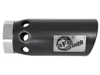 afe power intercooled tip stainless steel - black 4in in x 5in out x 12in l bolt-on 49t40501-b121