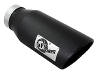afe power mach force-xp 4in in x 6in out x 15in l driver side clamp-on 4in 409 ss exhaust tip-black 49t40601-b15