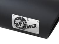 afe power mach force-xp 4in in x 6in out x 15in l driver side clamp-on 4in 409 ss exhaust tip-black 49t40601-b15
