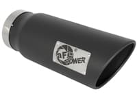 afe power mach force-xp 5in in x 6in out x 15in l bolt-on 409 ss exhaust tip - black 49t50601-b15